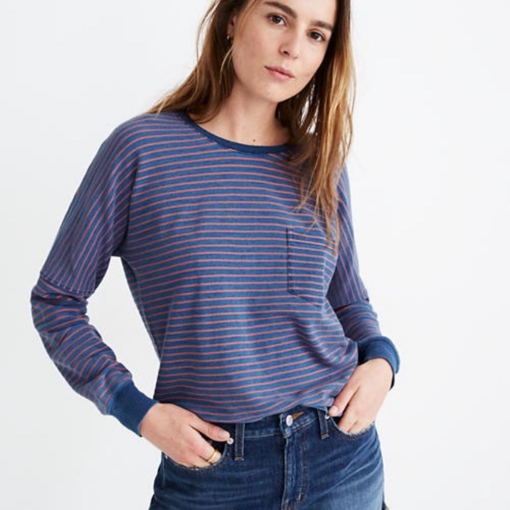 NWOT Madewell Drop Sleeve Pocket Tee